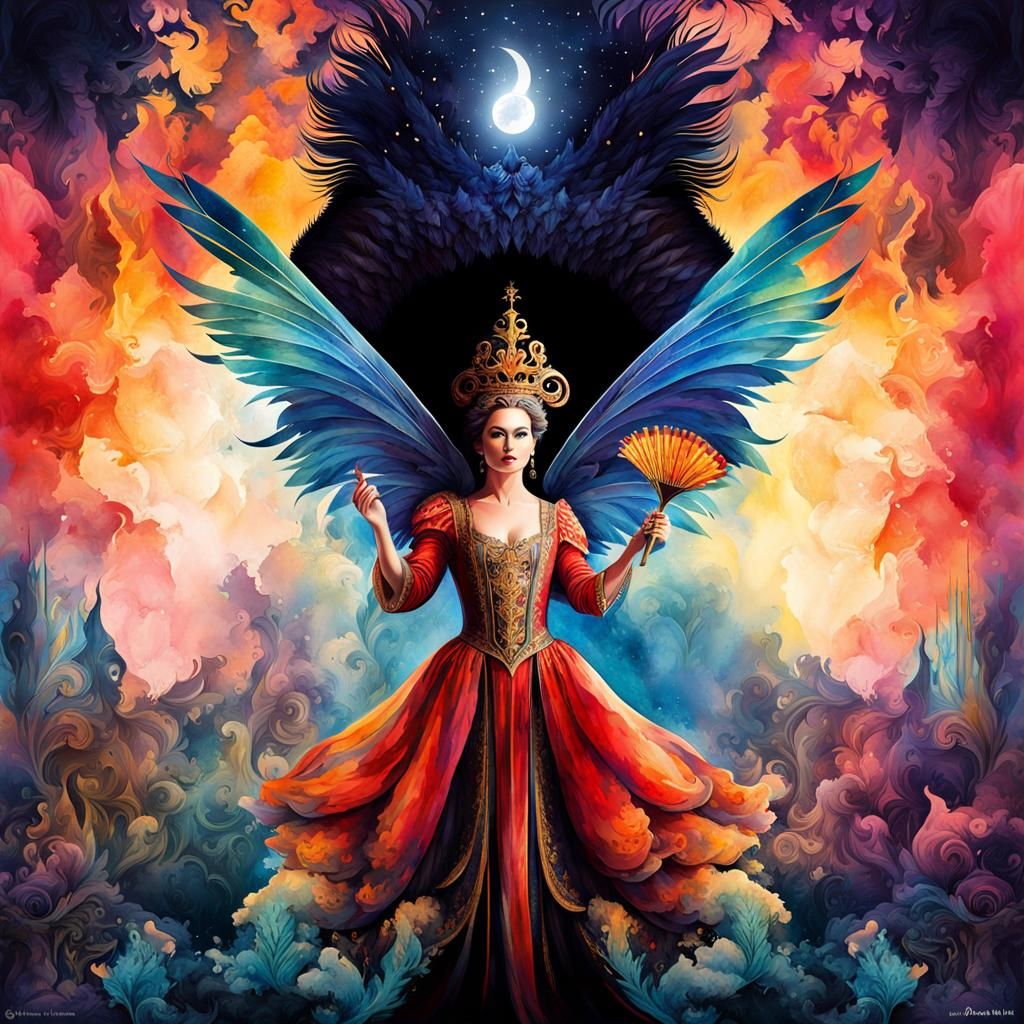 The Magic Flute Opera Poster in Watercolor Style