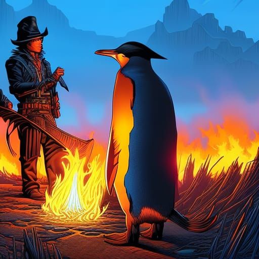Blue Penguin, Cowboy, and Bonfire on Giedi Prime
