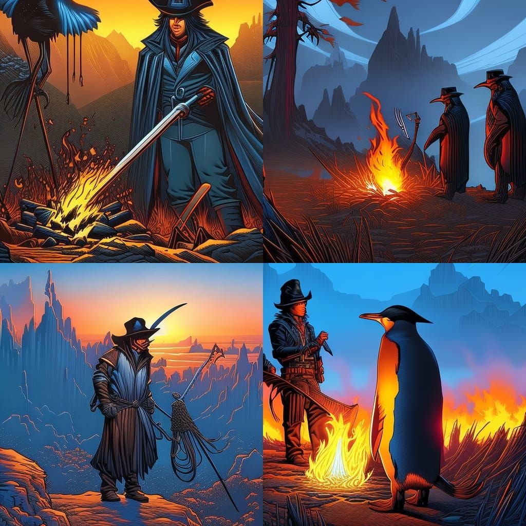Blue Penguin and Cowboy on Giedi Prime