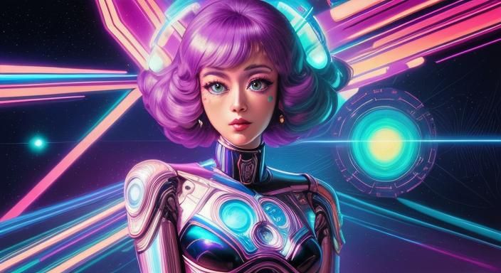 Retro-Futuristic Robot Pin-Up in Sorayama Style