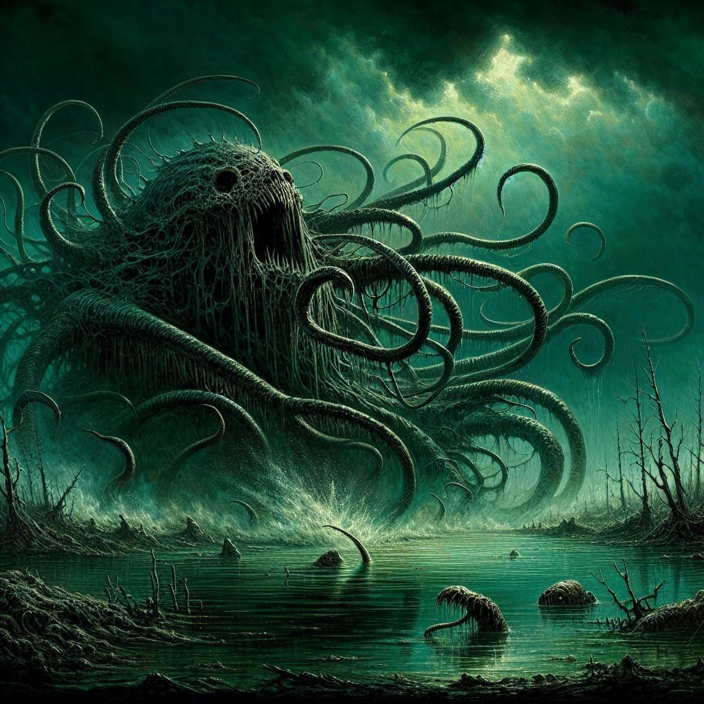 Horrific Tentacles Rise from Gloomy Swamp