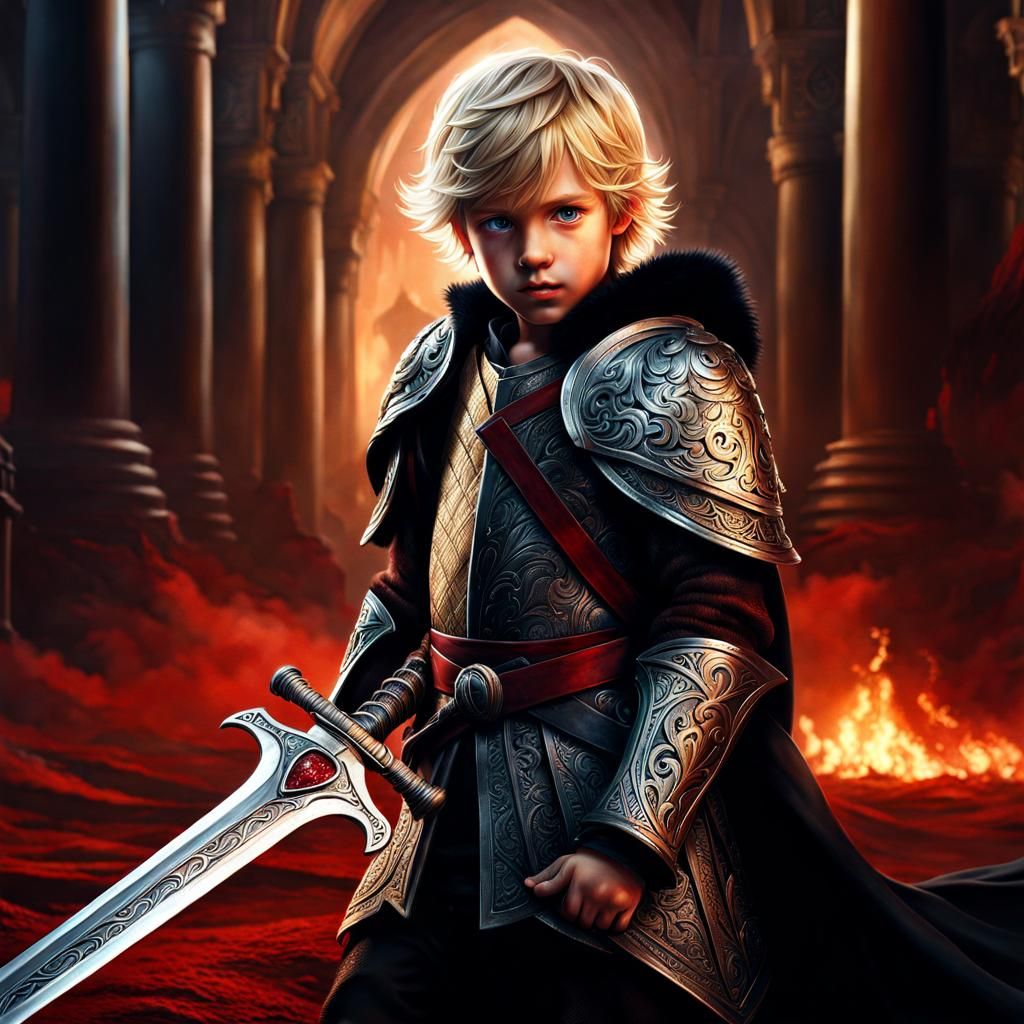Boy with Greatsword: Dramatic Digital Painting