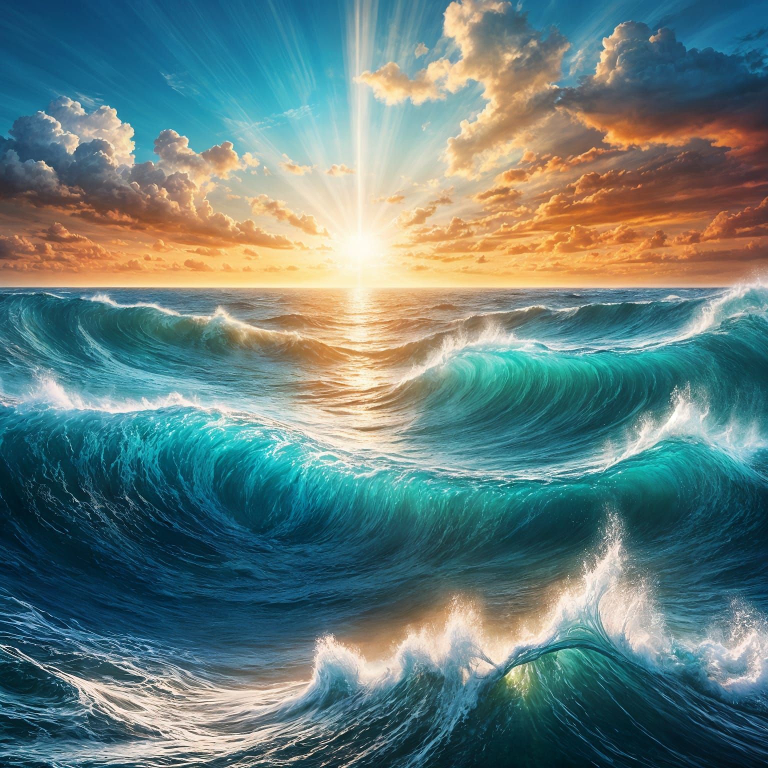 Blue Sky Meets Turquoise Ocean: Digital Matte Painting