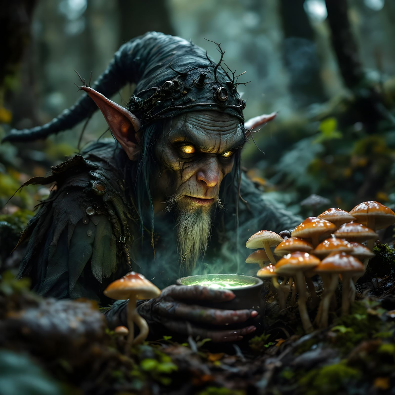 Forestpunk Elf Potion Brewing