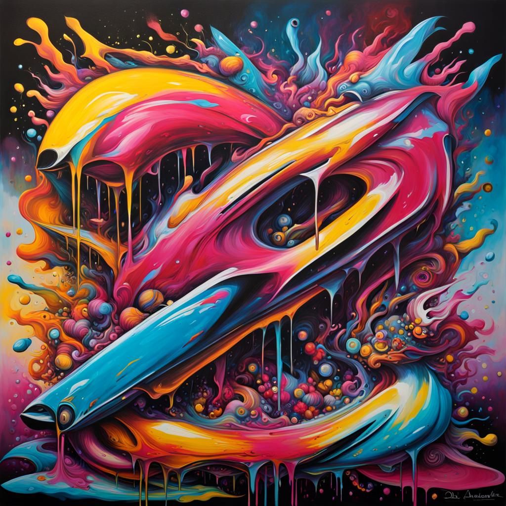 Colorful Graffiti Art with Melting Effect