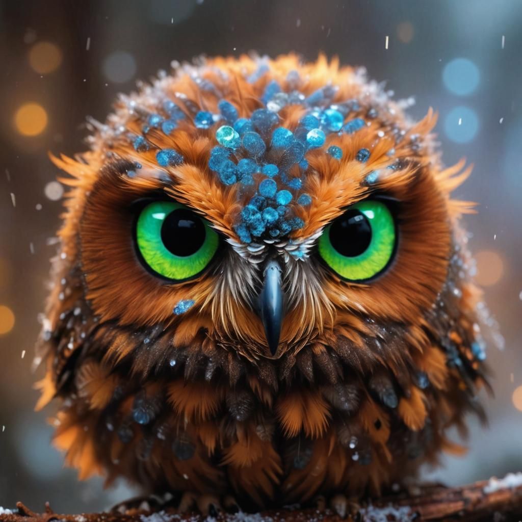 cute happy fluffy Owl 🦉
