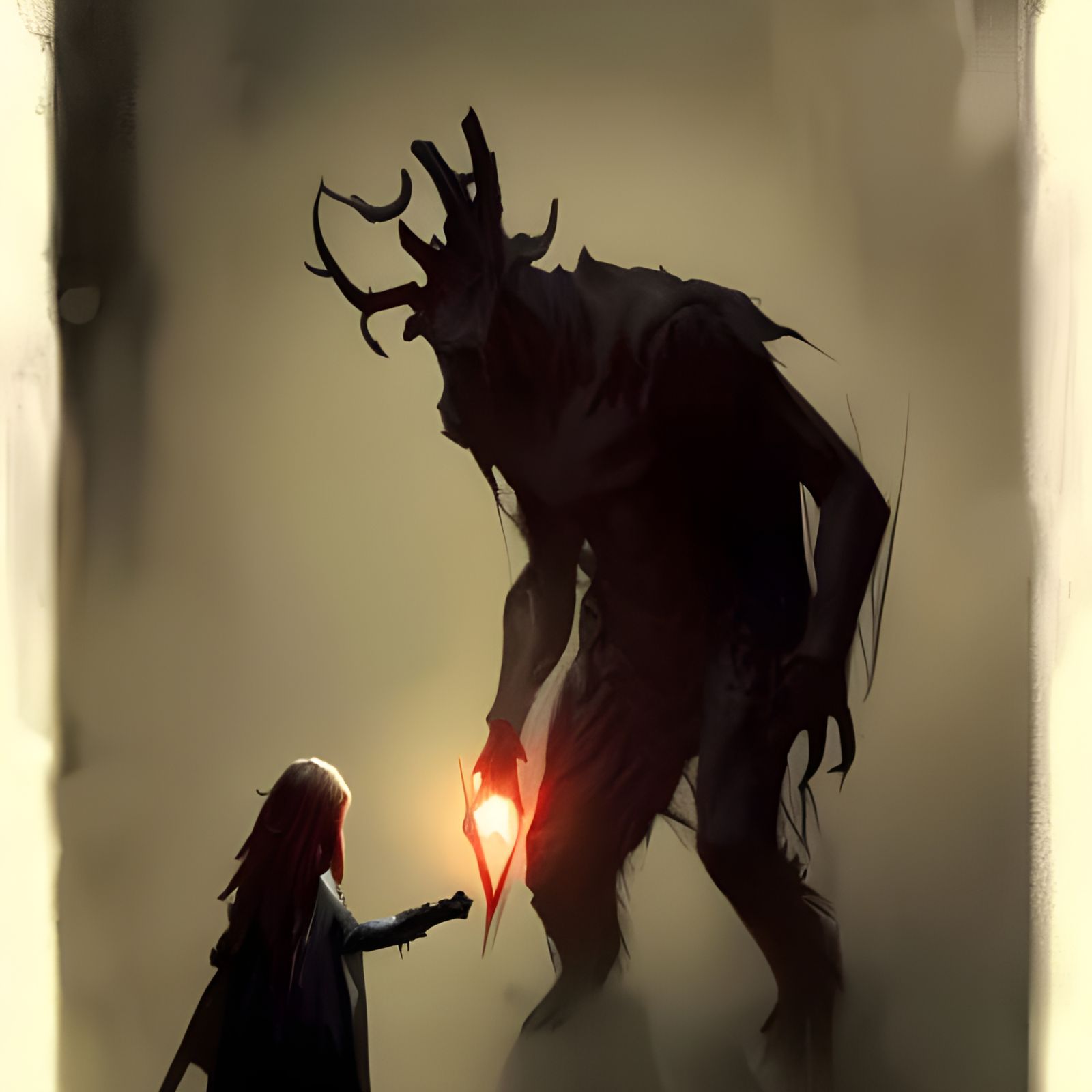 Sinister Figure in a Dark Fantasy Landscape