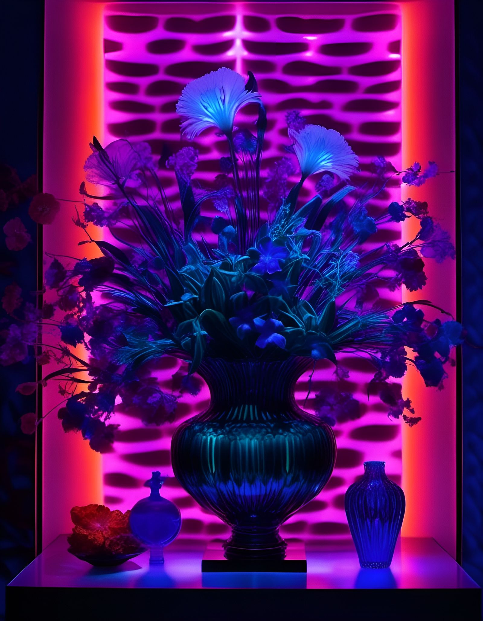 Botanical Still Life in Neo-Tokyo Rococo Style