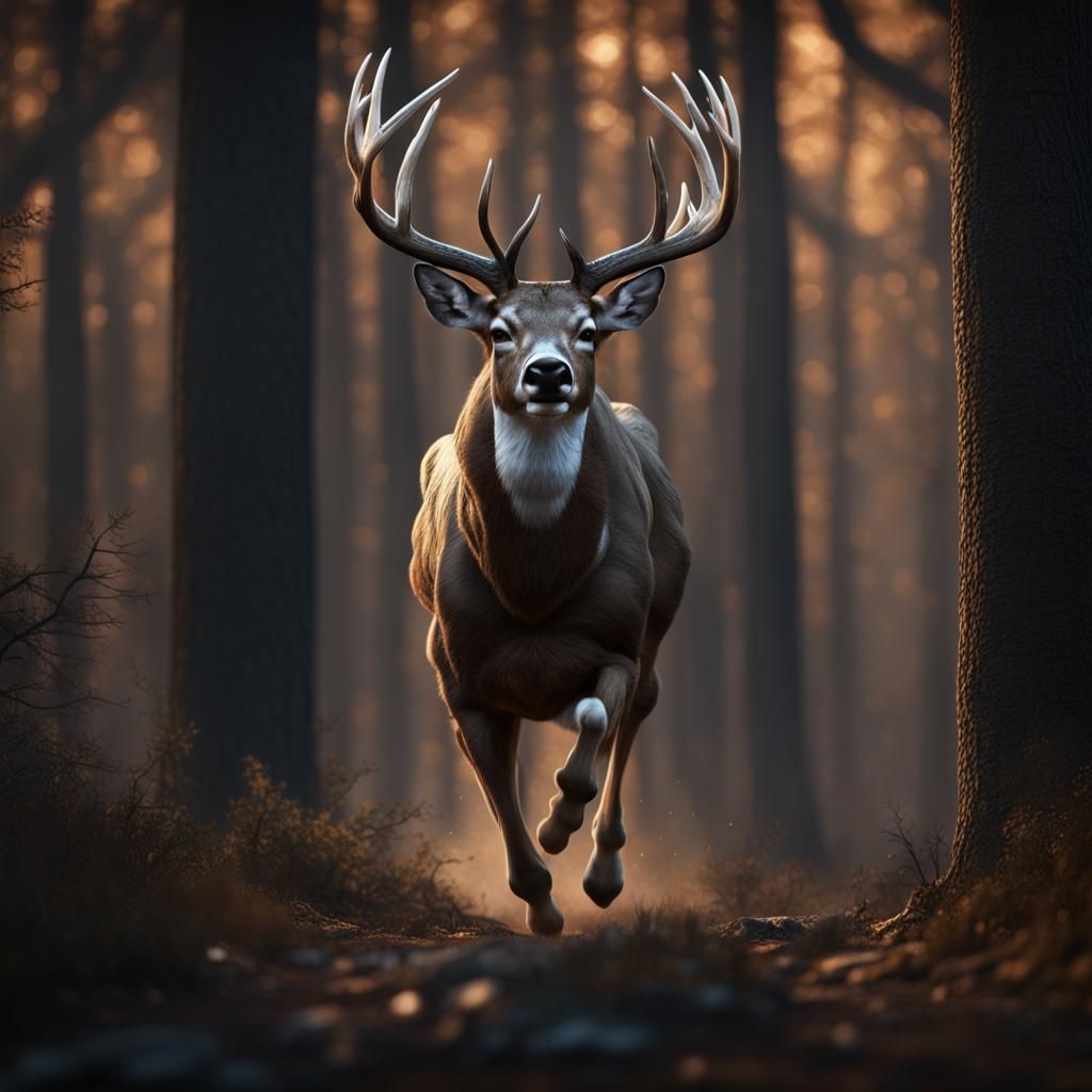 Angry Buck Emerges: Detailed Matte Painting