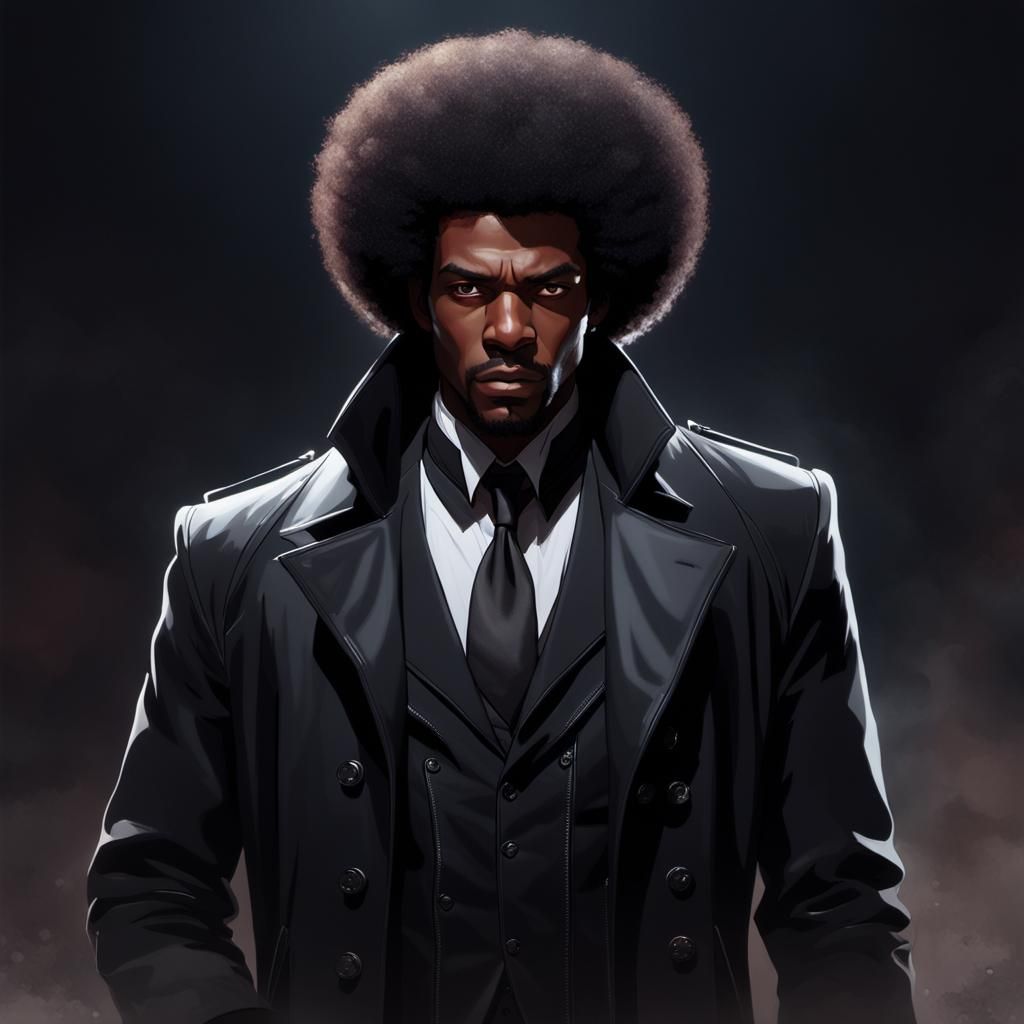 Vampire in Black Suit, Hyperdetailed Portrait