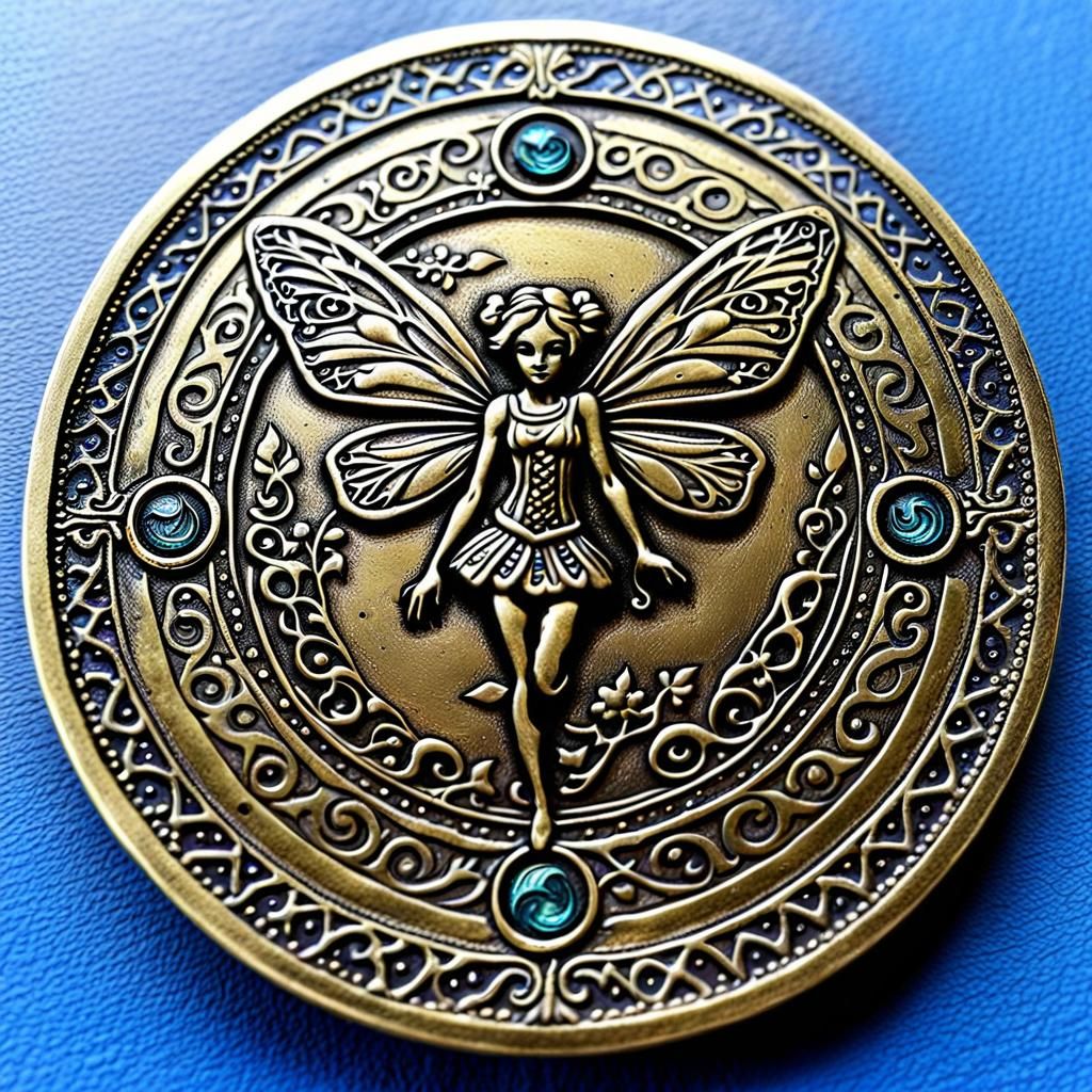 Fairy Money: Brass Coin with Magic Runes