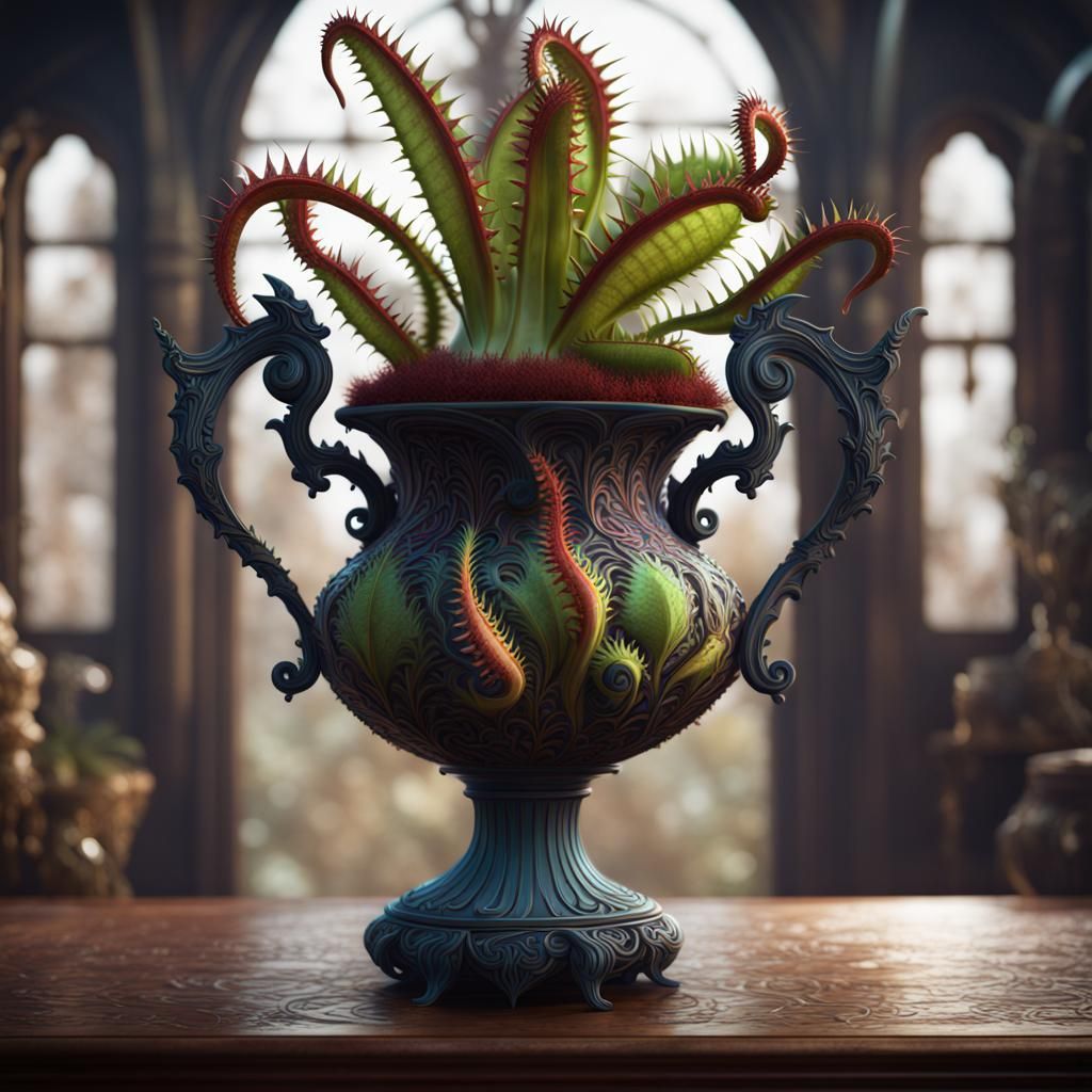 Intricate Venus Flytrap Matte Painting