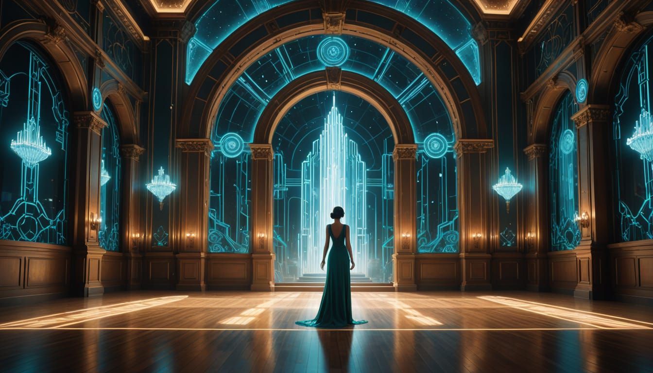 Art Deco Woman and Sci-Fi Portal