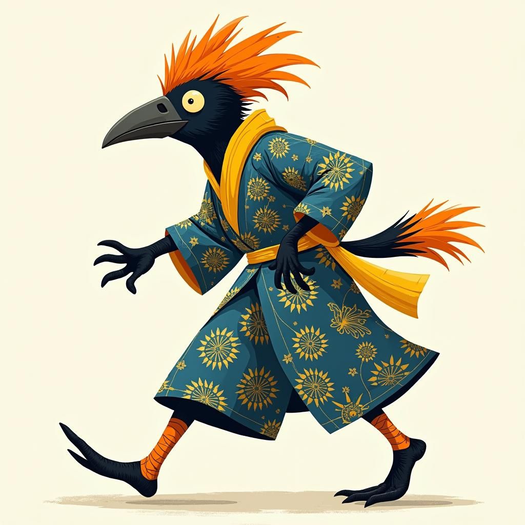 Energetic Kenku Monk Illustration