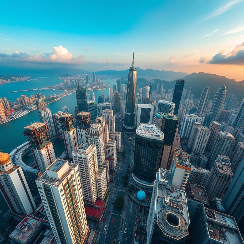 Hong Kong Cityscape Bird's Eye View Photography