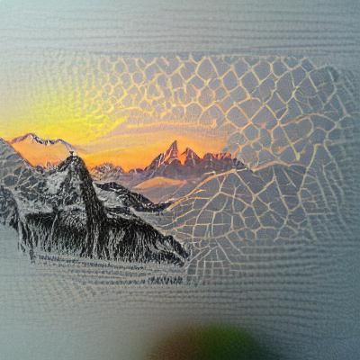 Stippled Swiss Alps Sunrise Landscape