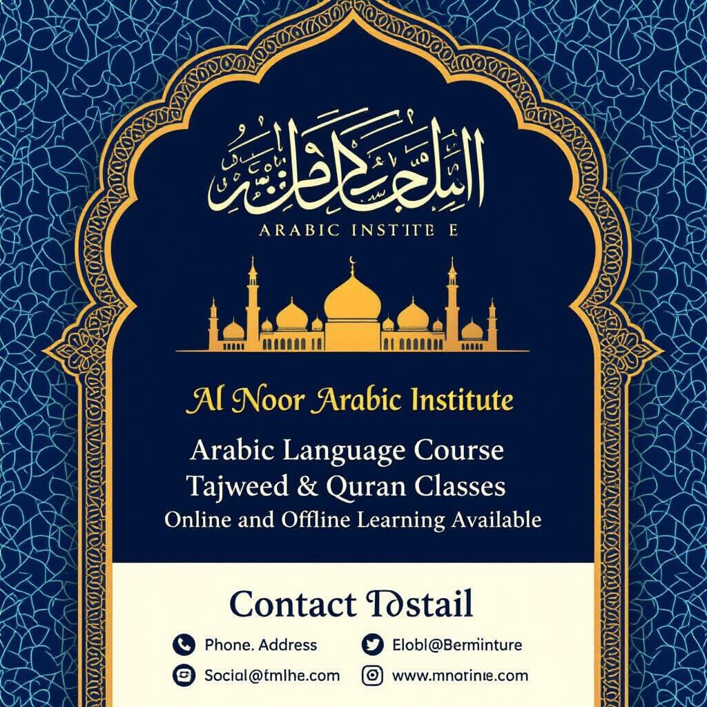 Elegant Islamic Style Arabic Institute Poster Design