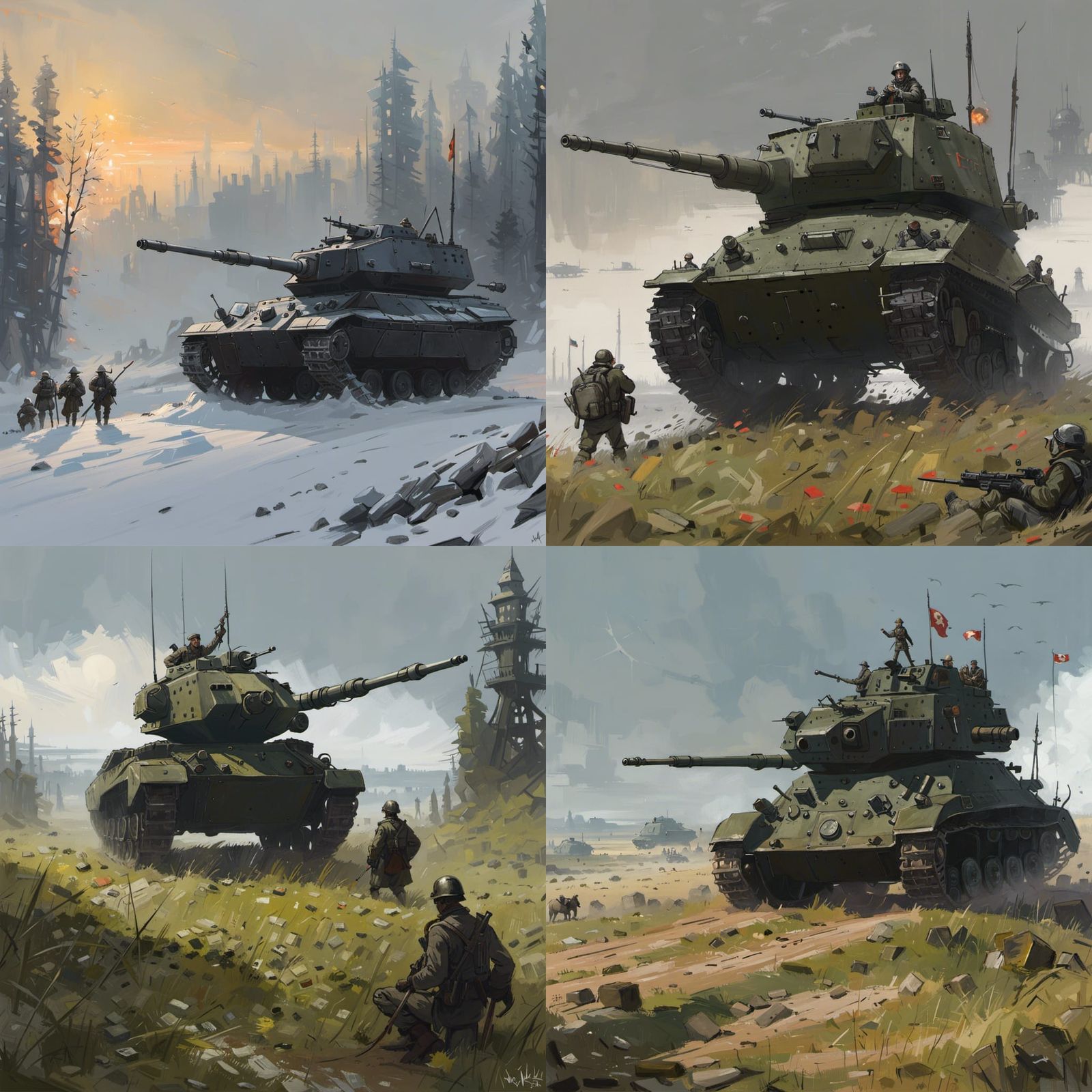 Mecha Tank in World War 1 Style