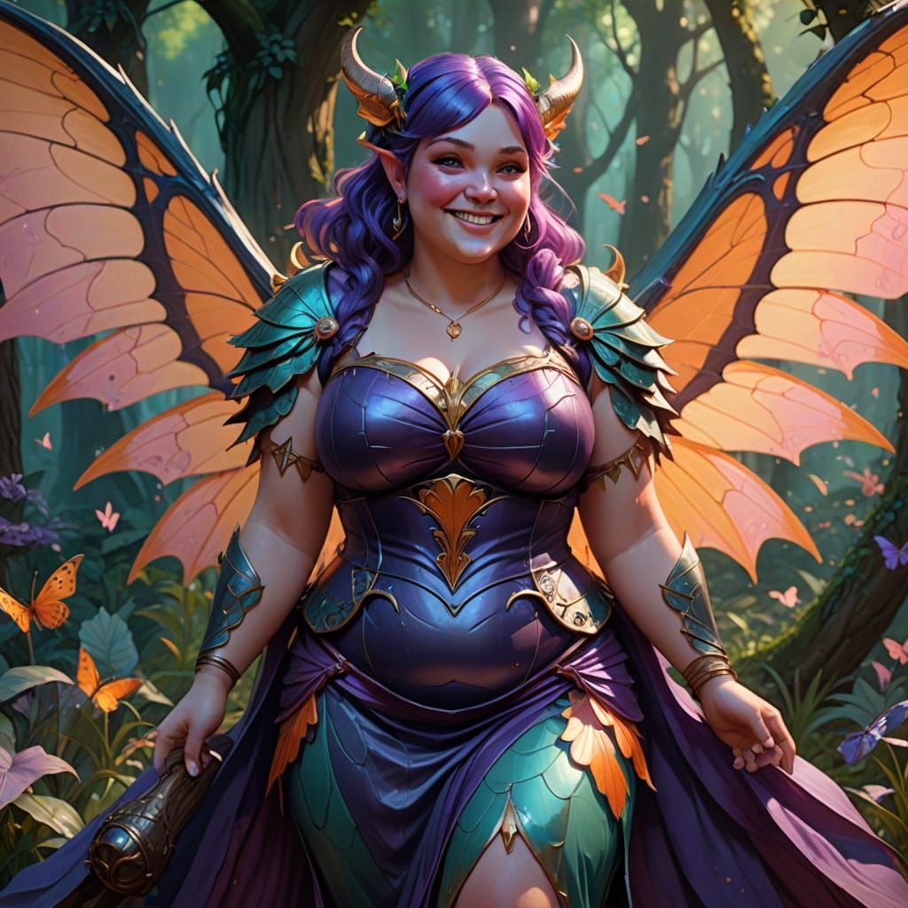 Vibrant Fairy in Enchanted Forest