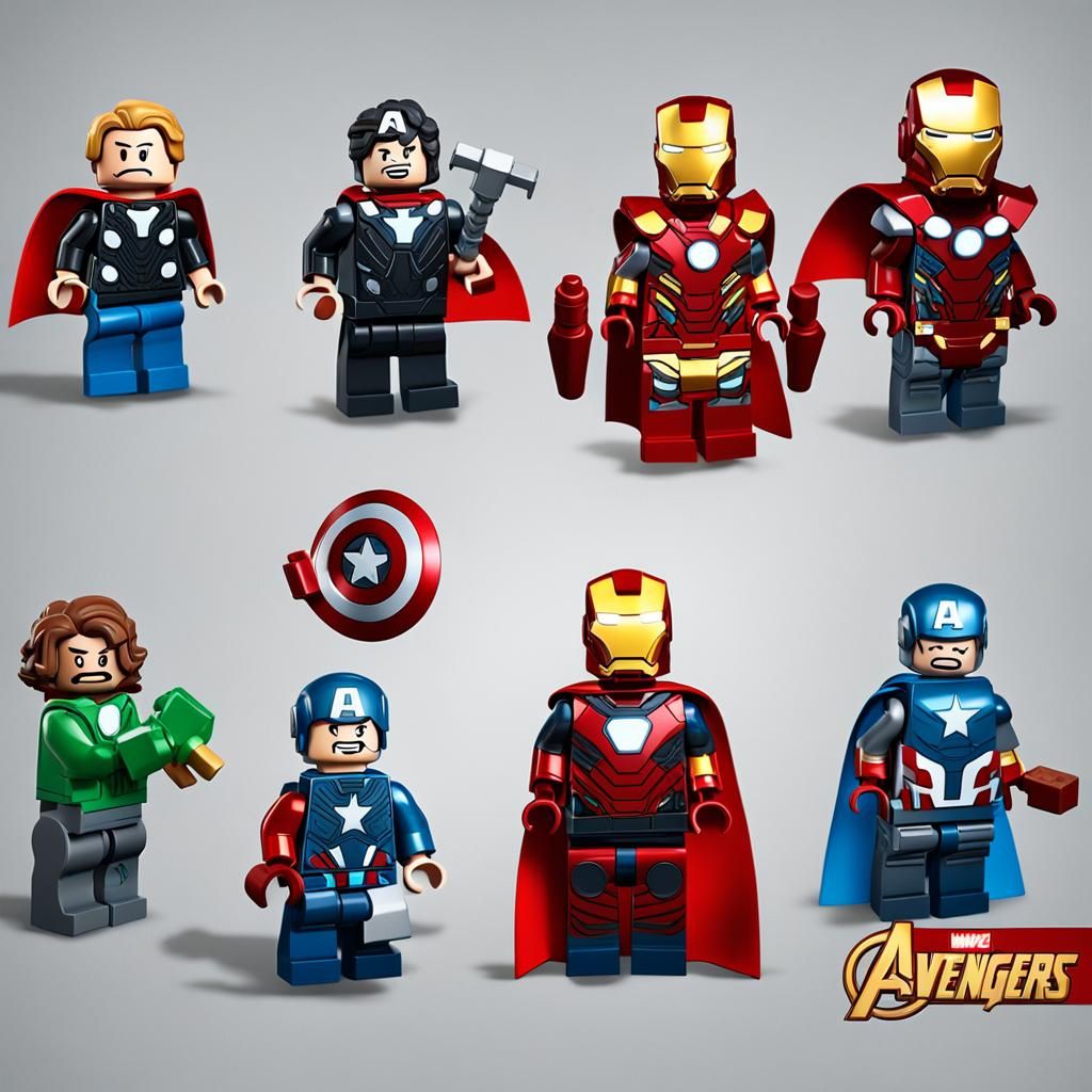 Avengers Recreated as LEGO Figures in 3D Digital Art