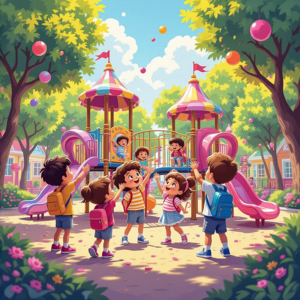 Candy Playground: Whimsical Digital Art