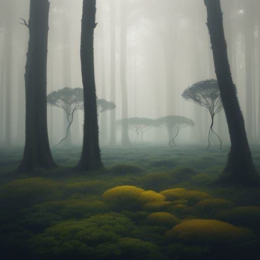 Dreamlike Forest Creatures in Abstract Expressionism