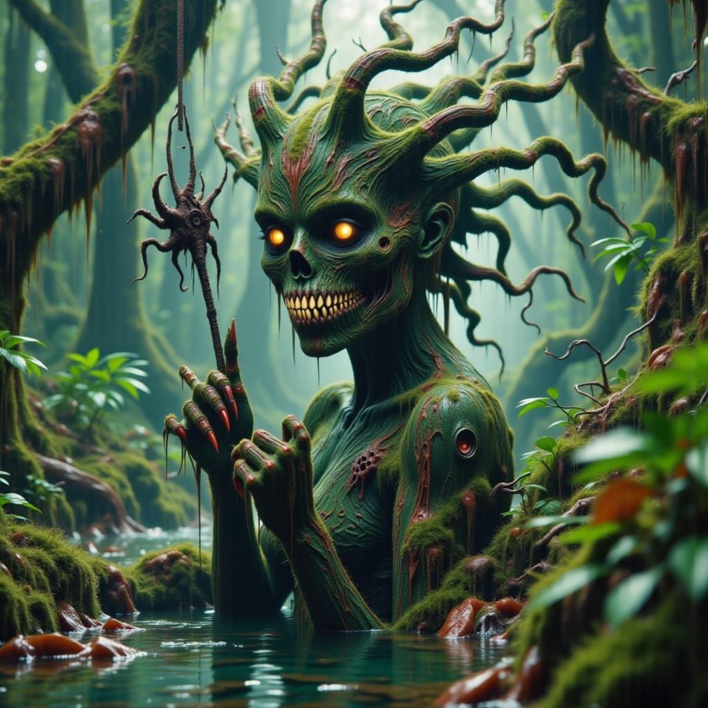 Swamp Witch Queen in Detailed Matte Painting