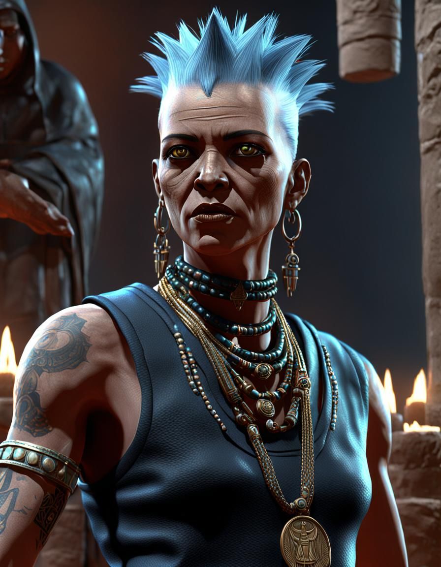 Egyptian Punk Sanctuary: Spiritual Awakening in Octane Rende...