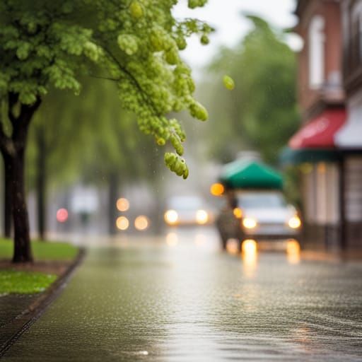 Suburban Street in Heavy Rain: Professional Photography