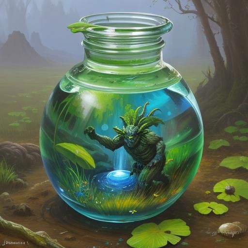 An earth elemental spring potion bottle
