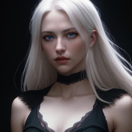 Dramatic Portrait of a Model in Red and Blue Lighting