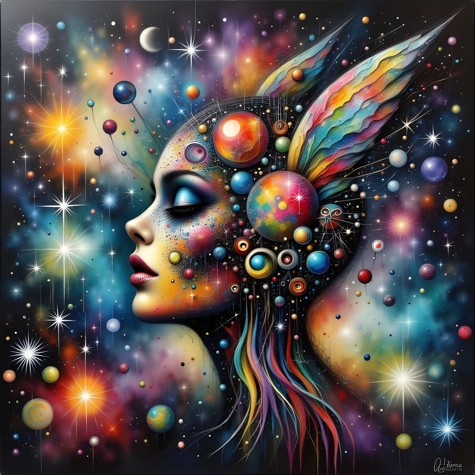 Surreal Portrait of a Dreamy Goddess