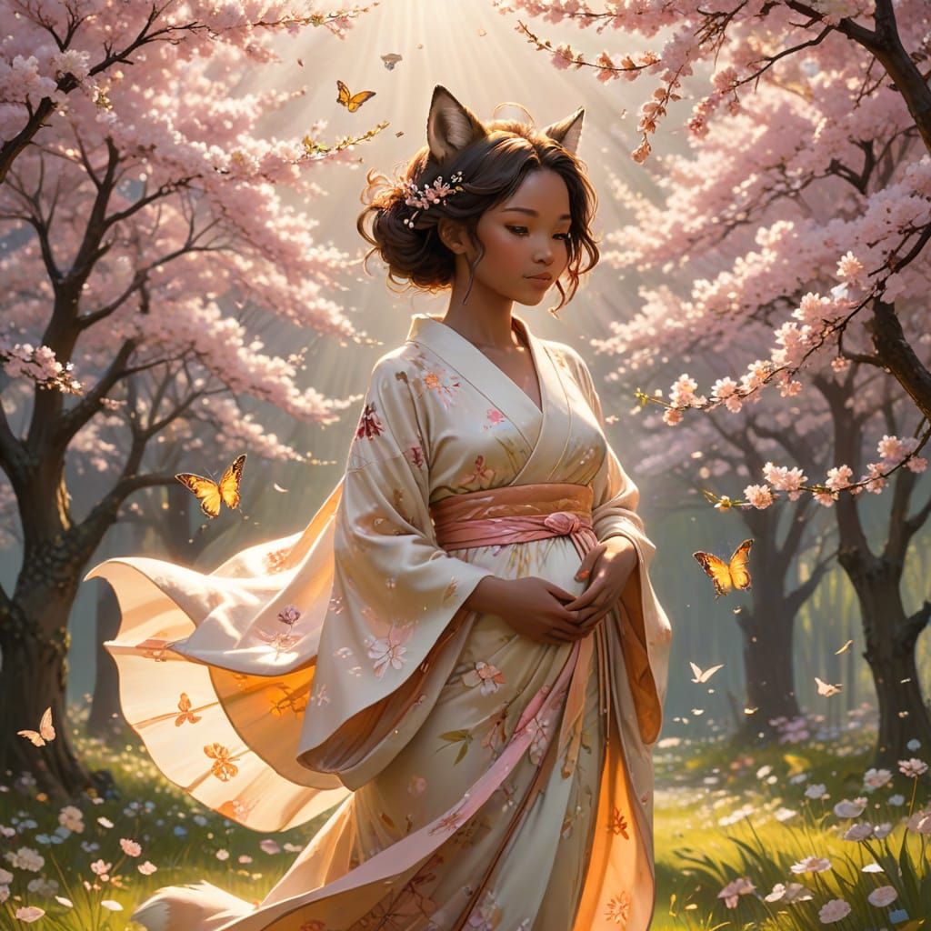 Springtime Serenade in Vibrant Studio Ghibli Style