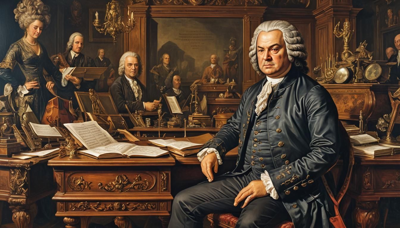 Bach Composing: An 18th-Century Oil Painting