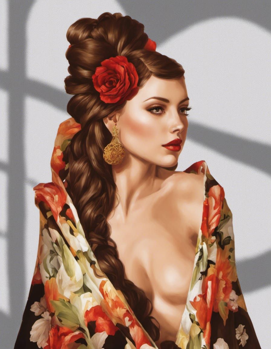 Flamenco Tänzerin, leider ein Knopf am Kleid abgerissen