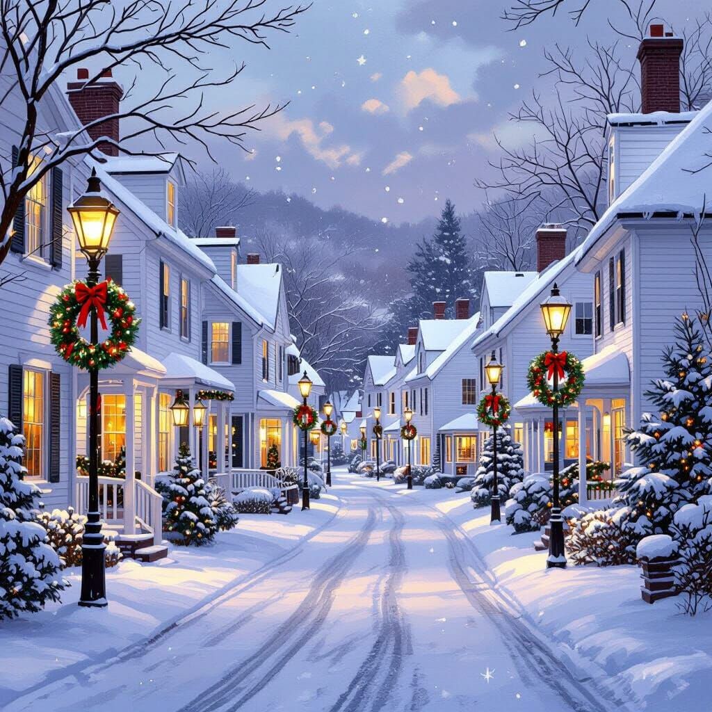 Christmas in New England Town: Kincaid Style