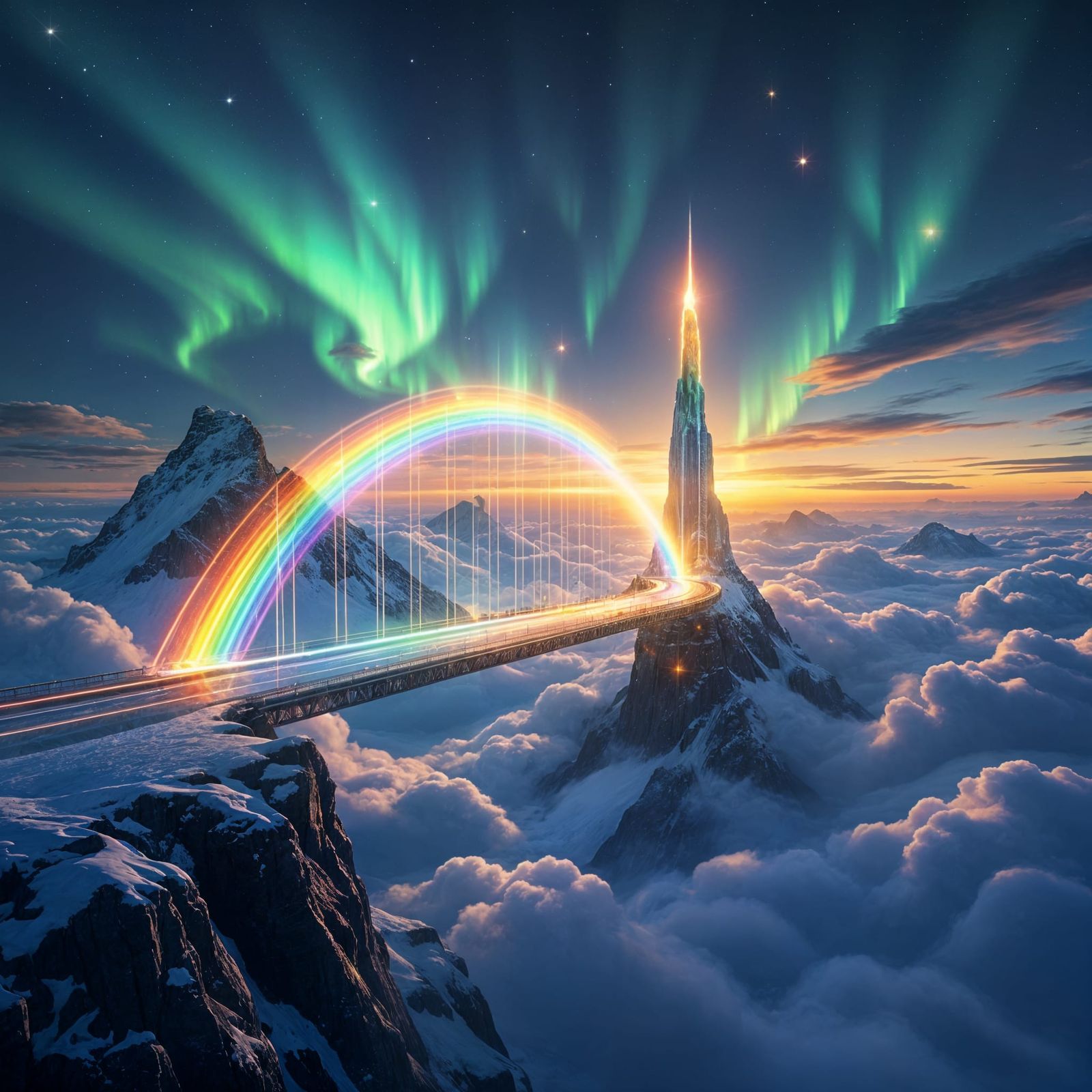 Bifröst Rainbow Bridge in Cosmic Landscape