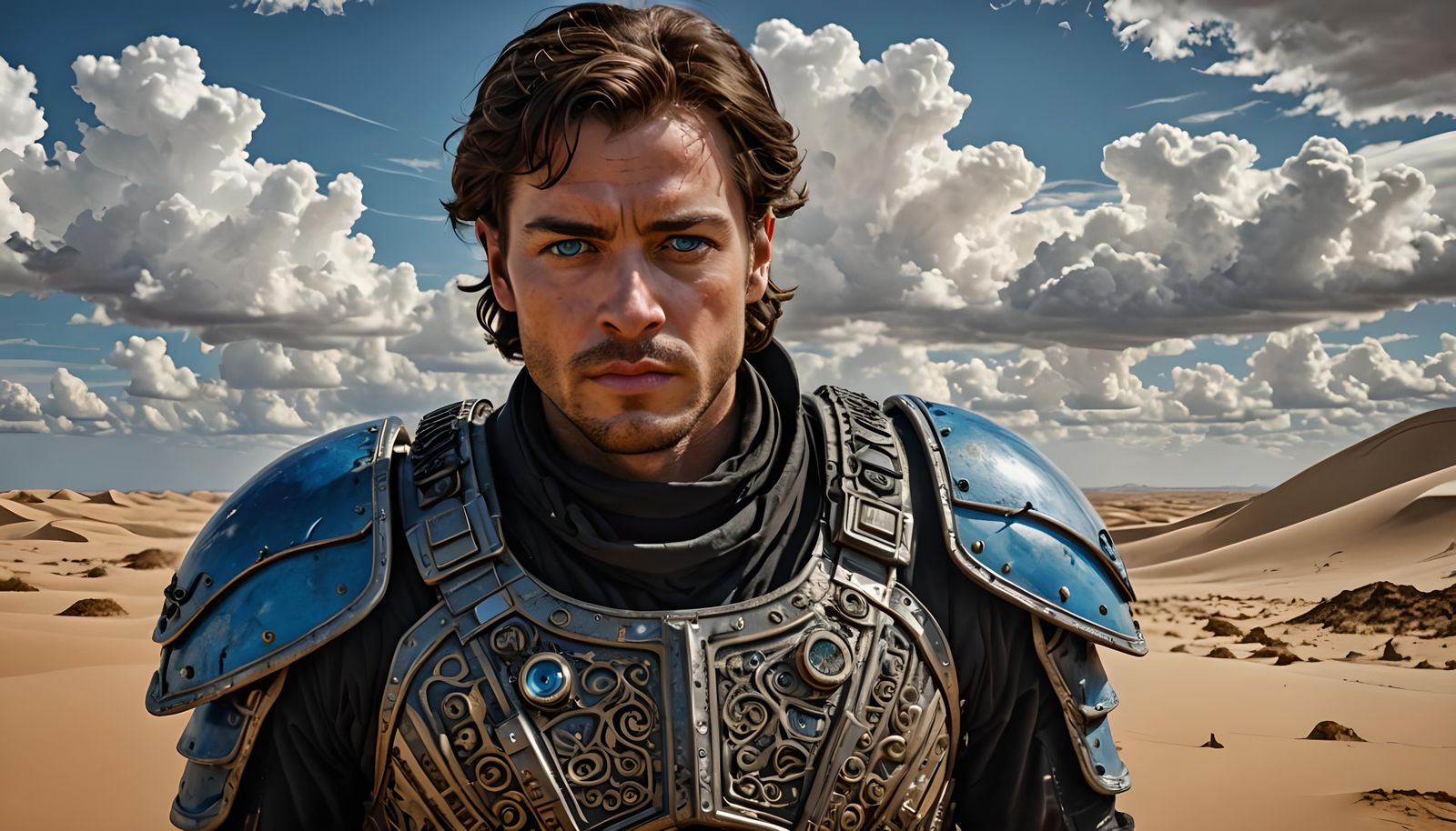 Paul Atreides in Dune with Vivid Blue Eyes