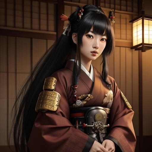 Steampunk Samurai Warrior in Edo Japan