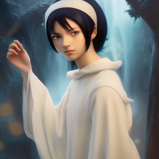 Breathtaking Nun in Vibrant Studio Ghibli-Inspired Art