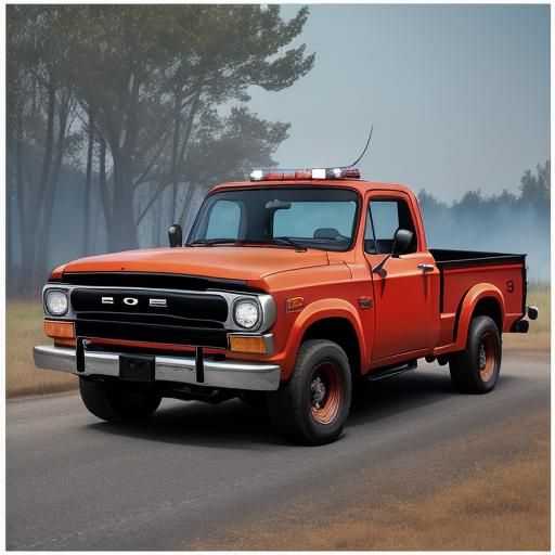 Futuristic Copper & Black Dodge Fire Truck Papercraft