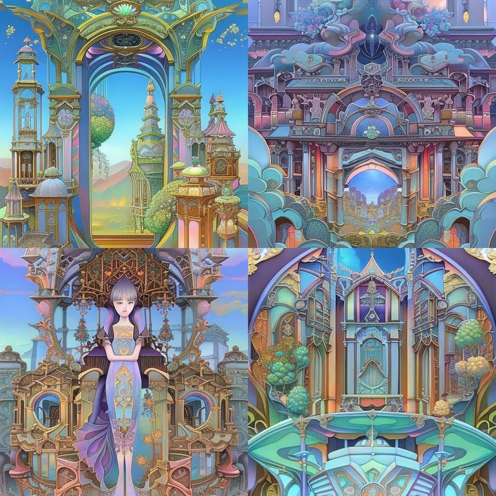 Surreal Tarot Card Art Deco Illustration