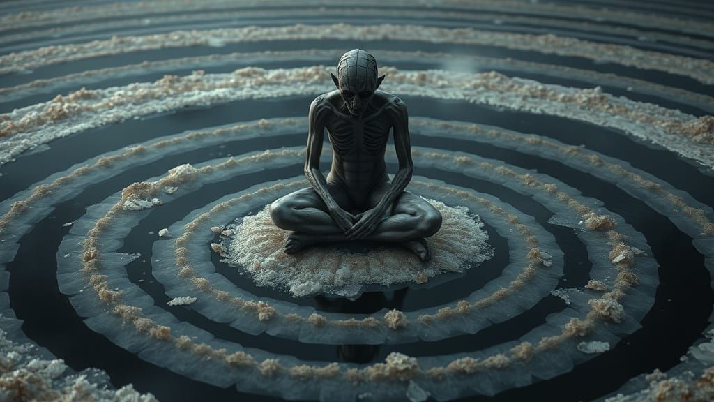 Eerie Salt Ritual in Dark Fantasy Style