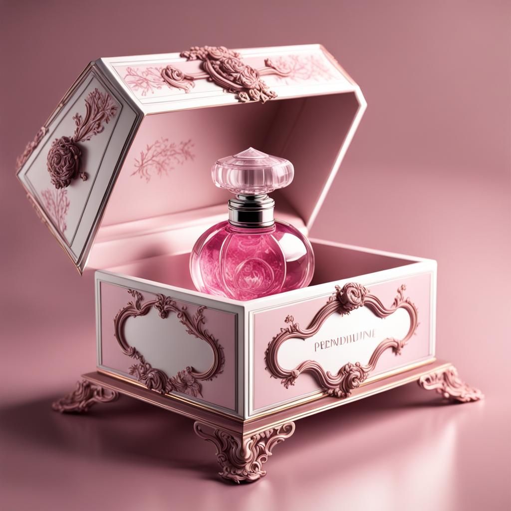 Elegant Rococo Perfume Box Mockup