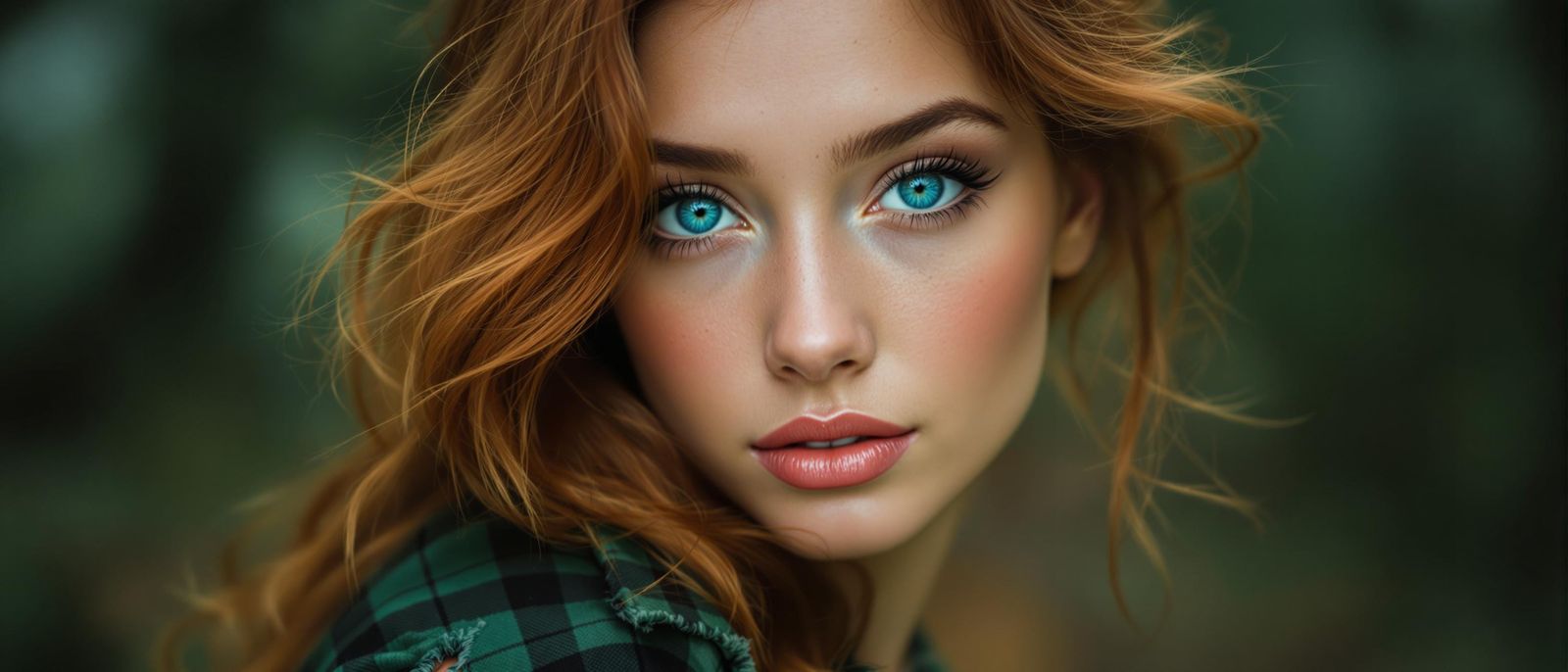 Young Woman with Ethereal Complexion and Piercing Blue Eyes ...