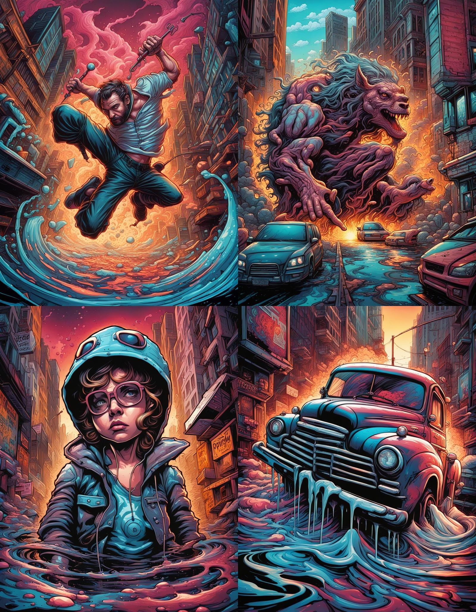 Colorful Comic Book Graffiti Street Art