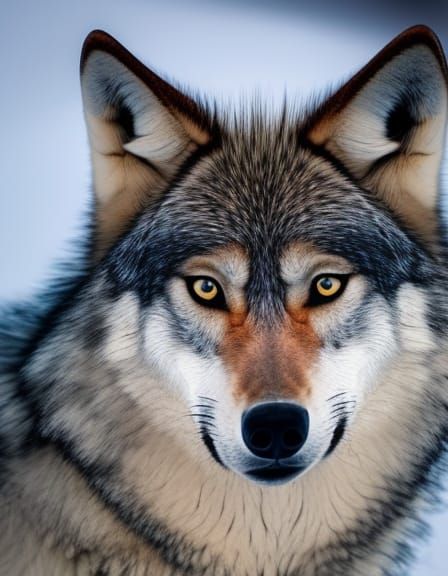 Direct Gaze: A Wolf's Intense Stare