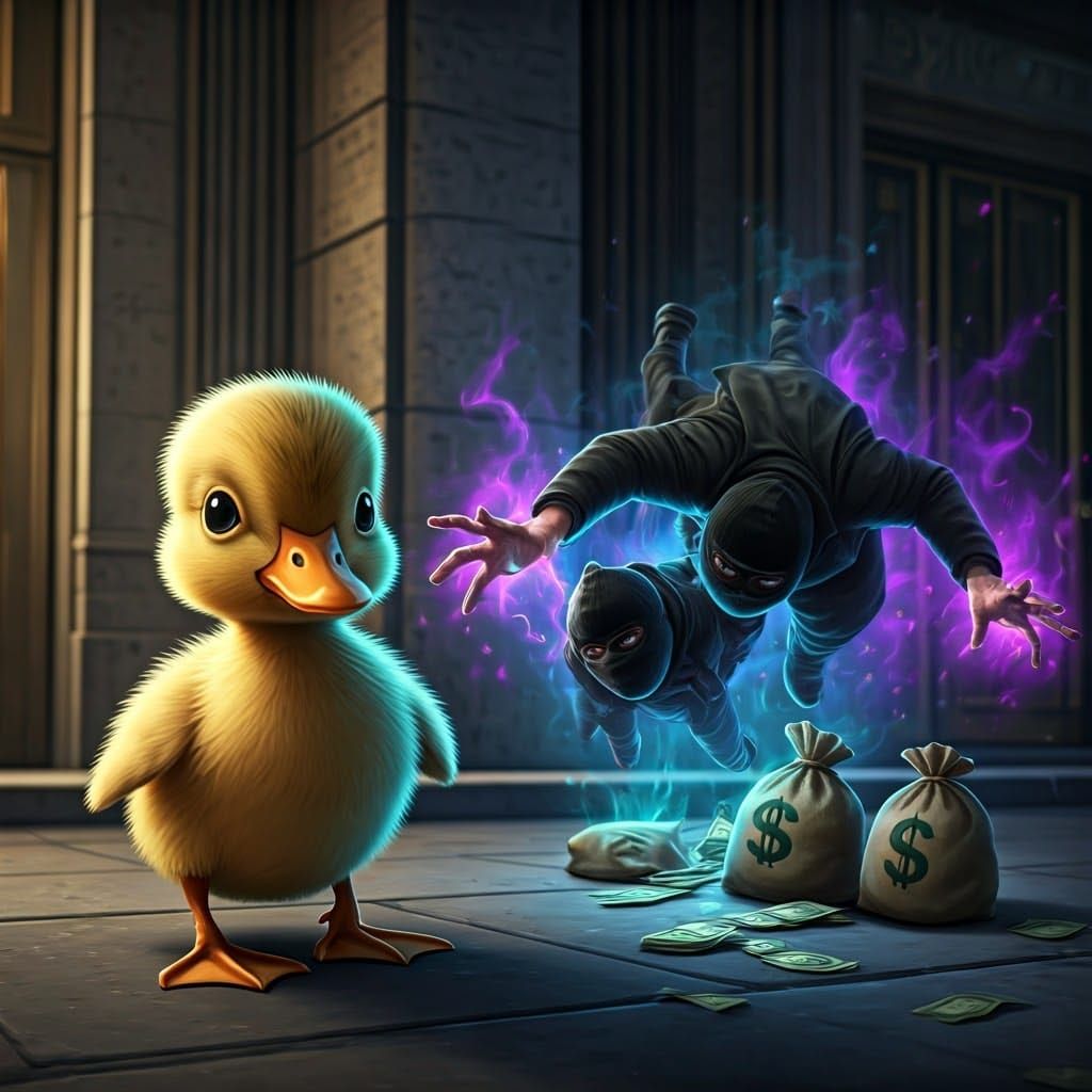 Psy-chick Levitates Thieves in Vibrant Psychic Scene