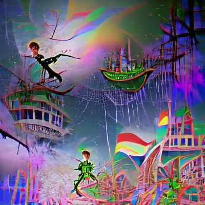 Peter Pan psychedelic dystopian