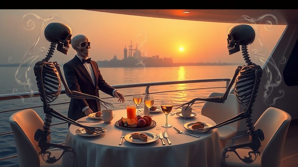 Elegant Woman Serves Haunted Breakfast on Luxury Yacht in Go...